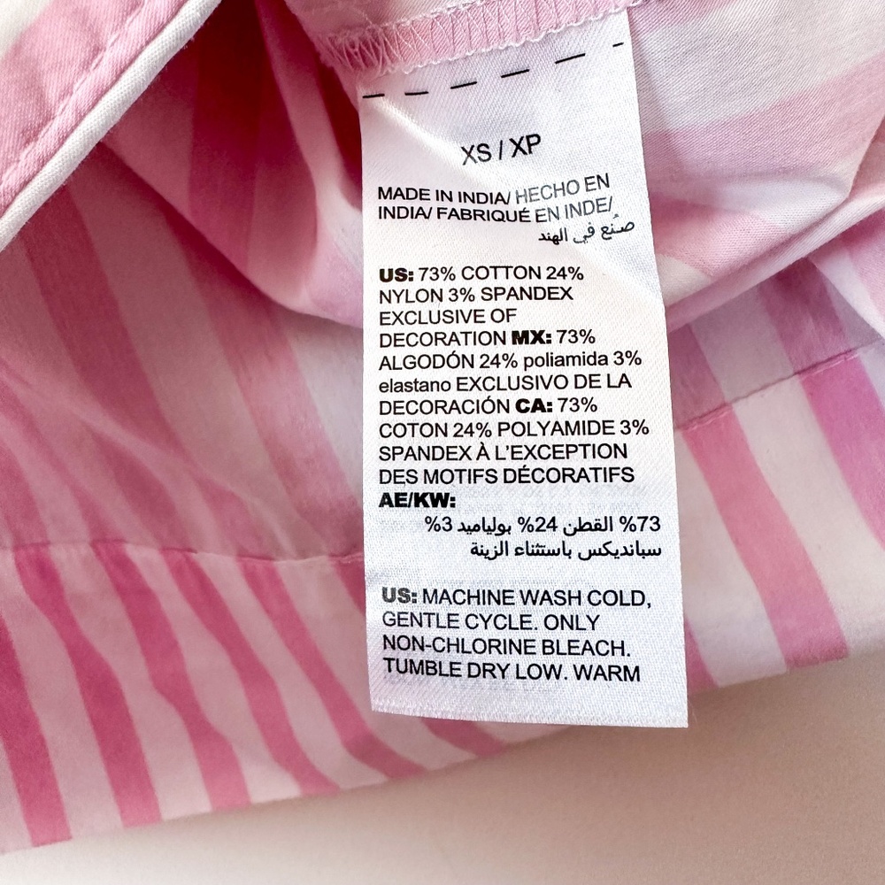 Soma Pink & White Striped Button Up Pajama Top - Picture 3 of 4